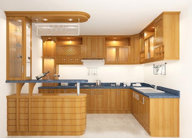 Tủ bếp bằng gỗ veneer 