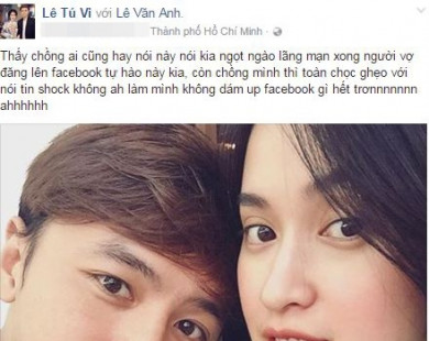 Loạt ảnh tự 'dìm hàng' nhau của vợ chồng Tú Vi - Văn Anh khiến fans thích thú