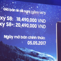 Tại Việt Nam Galaxy S8 và S8+ đã có giá bán