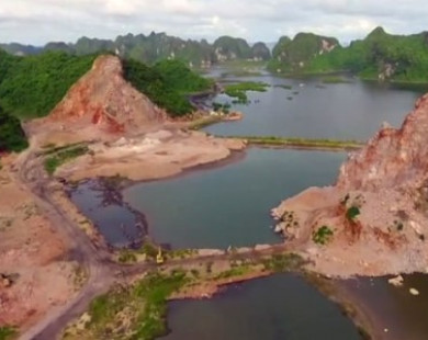 Quảng Ninh xác minh việc khai thác đá trái phép trên vịnh Hạ Long