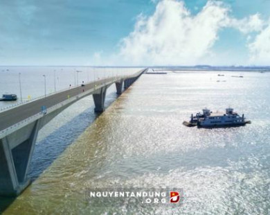 Gió thổi mạnh gây sai sót tại cầu vượt biển dài nhất Việt Nam!