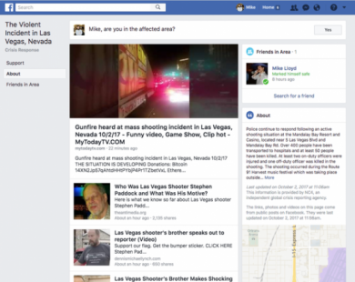 Tin tức giả mạo tràn lan trên Facebook, Google, Twitter sau vụ xả súng tại Las Vegas