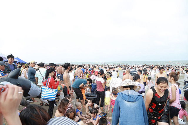 Kì nghỉ lễ 30/4 - 1/5, du khách chia nhau từng centimet tại bãi biển Sầm Sơn