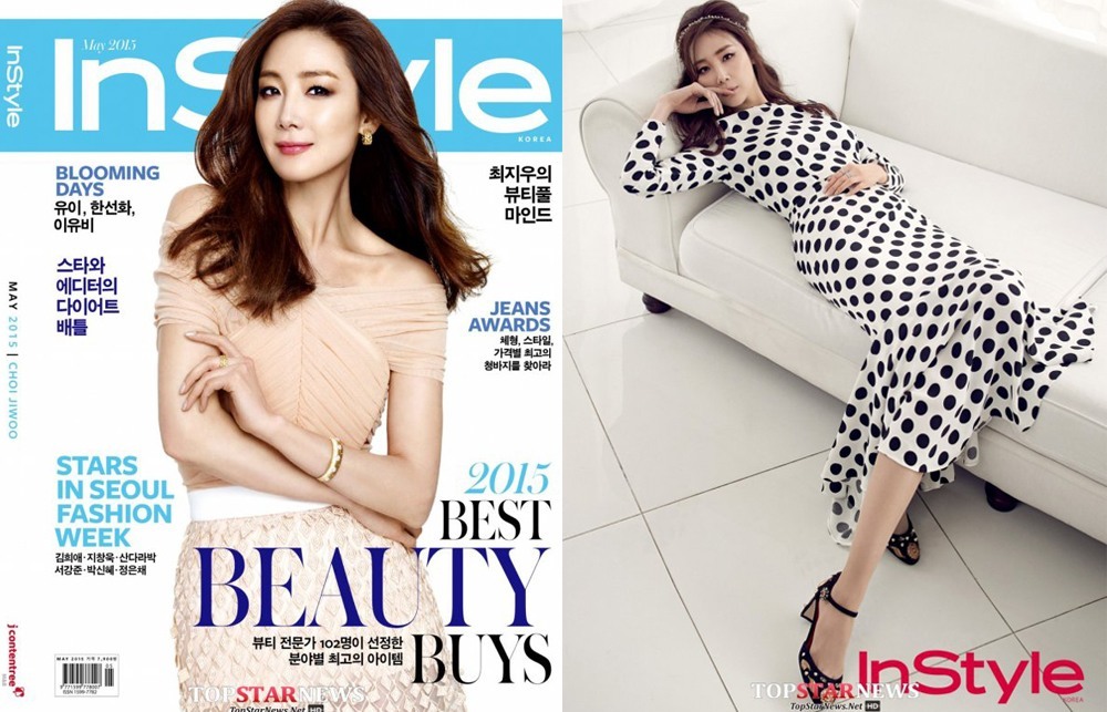 Choi Ji Woo trên trang bìa tạp chí thời trang In Style của Hàn Quốc